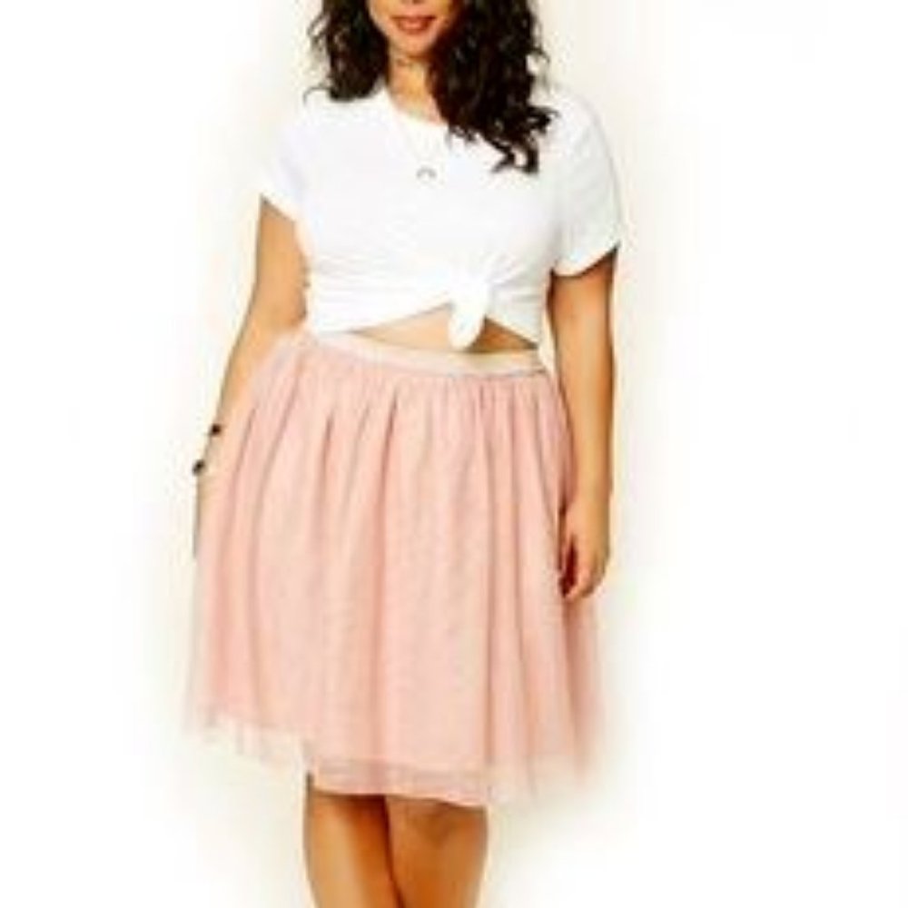 Forever 21 || pink tule glitter skirt